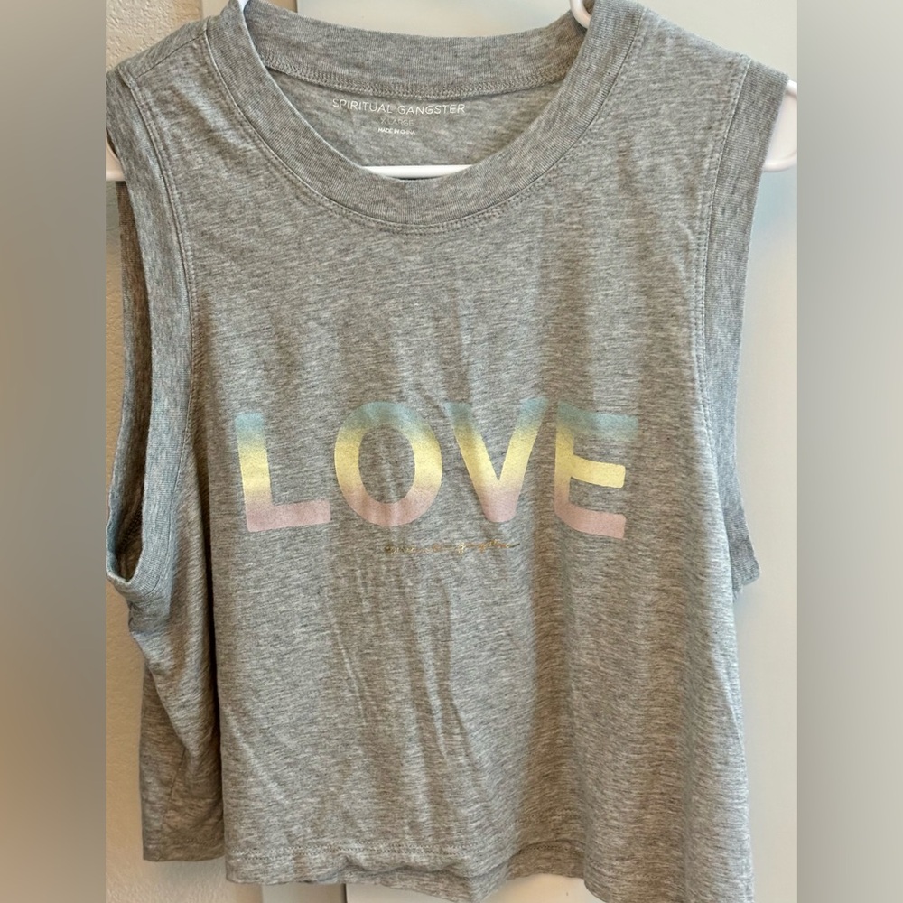 Spiritual Gangster Love Loose Box Crop Workout Tank
Crew Neck Soft Blend XL